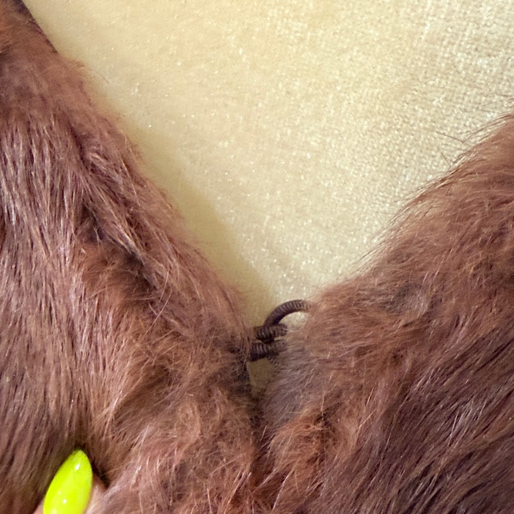 Vintage Brown Fur Wrap Shawl Rankin Santa Ana - Picture 6 of 11